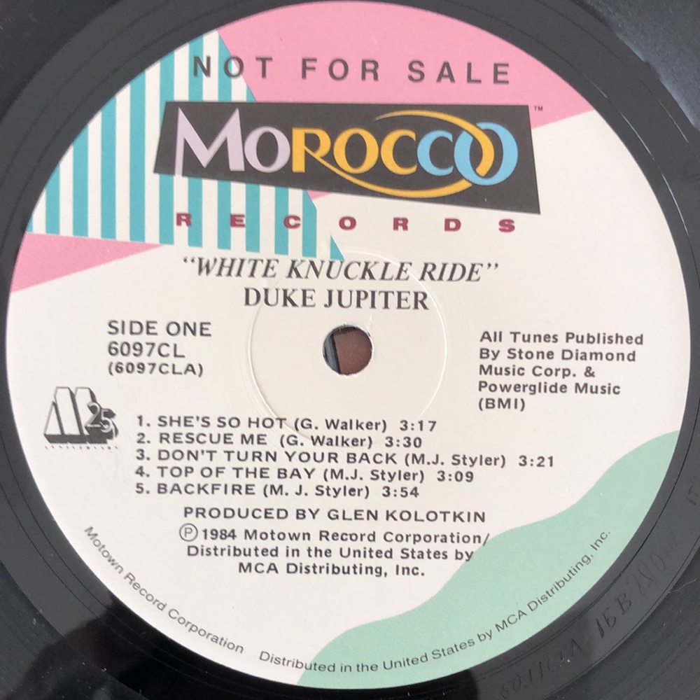 Duke Jupiter White Knuckle Ride Vinyl Album '84